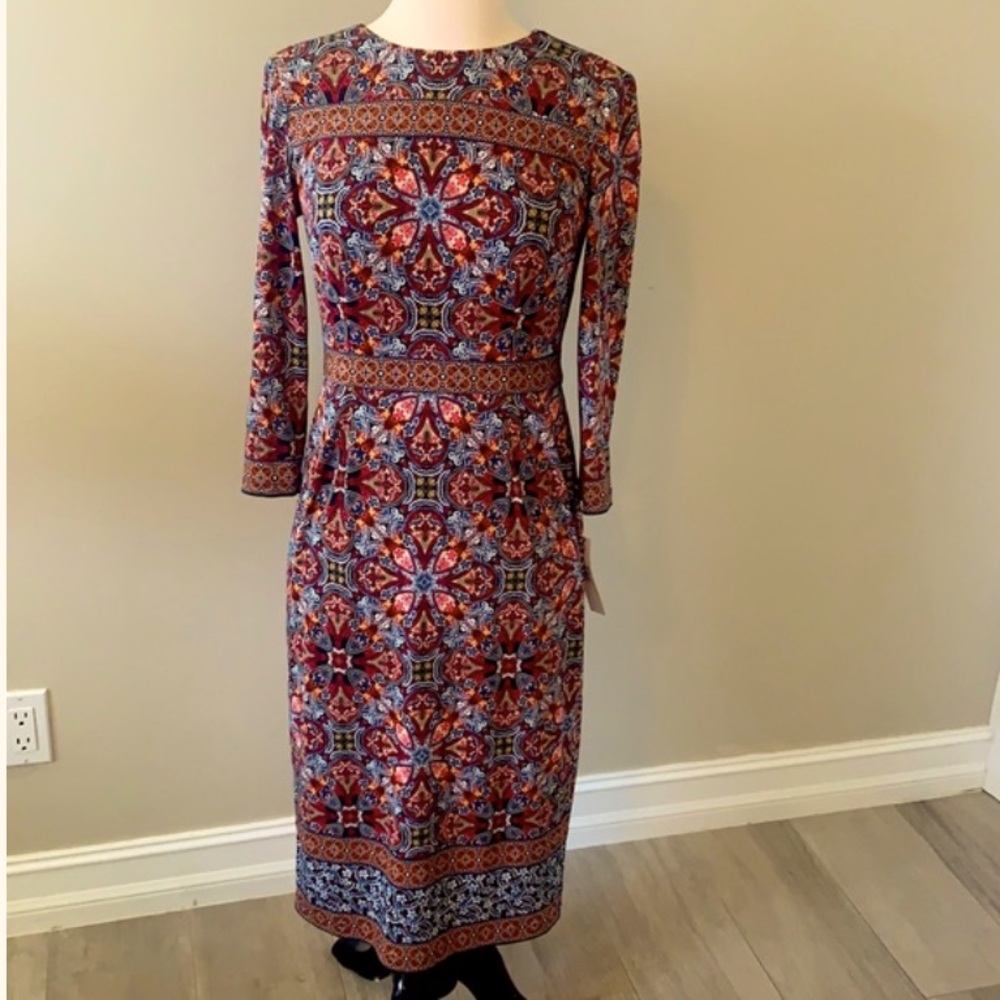 Adorne Robby Knit Dress Boho Print